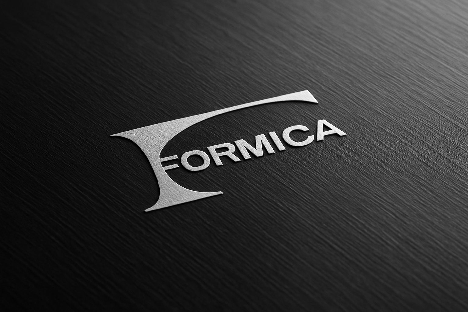 富美家 Formica 品牌標誌特寫_黑色紋理美