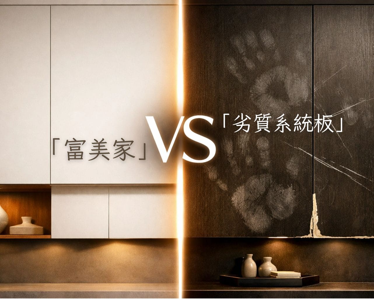 系統櫃預算對決封面圖:富美家高品質板材與一般廉價