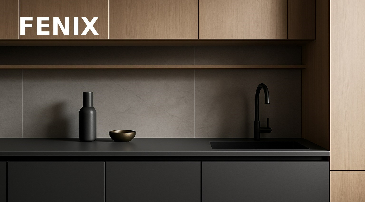 FENIX NTM 板材應用實例：深灰色超霧面廚