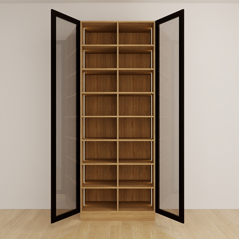 柔光鋁框展示櫃・雙門圖片-2